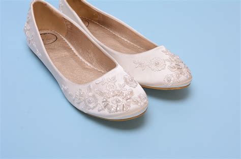 ivory flat wedding shoes|ivory wedding flats for bride.